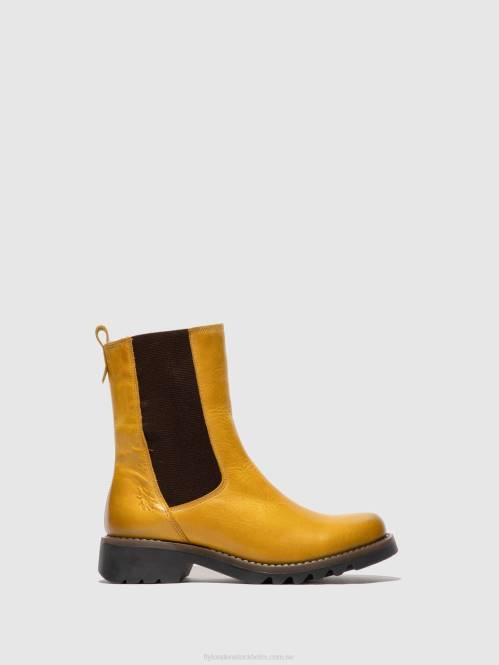 chelsea ankelboots rein795 kvinnor Fly London 2T02219 matta senap