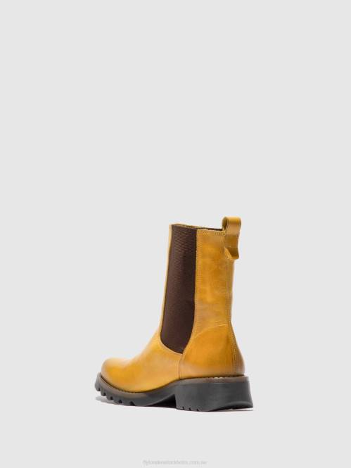 chelsea ankelboots rein795 kvinnor Fly London 2T02219 matta senap
