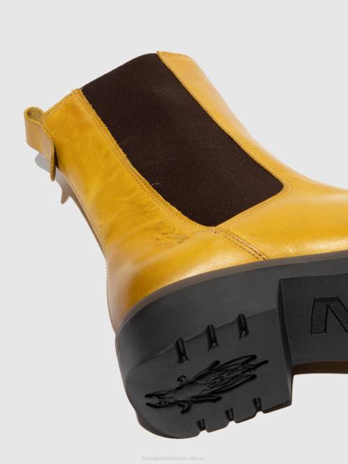 chelsea ankelboots rein795 kvinnor Fly London 2T02219 matta senap