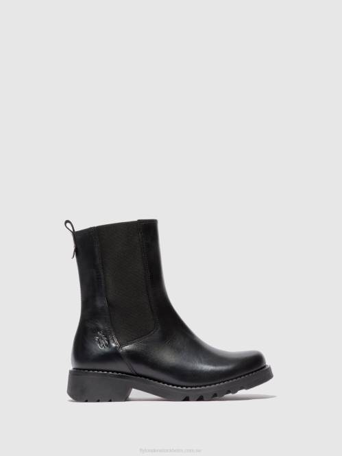 chelsea ankelboots rein795 kvinnor Fly London 2T02220 matta svart (helsvart)