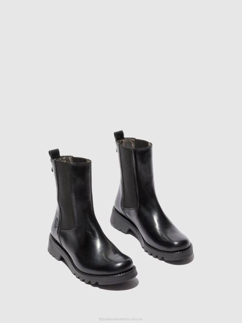 chelsea ankelboots rein795 kvinnor Fly London 2T02220 matta svart (helsvart)