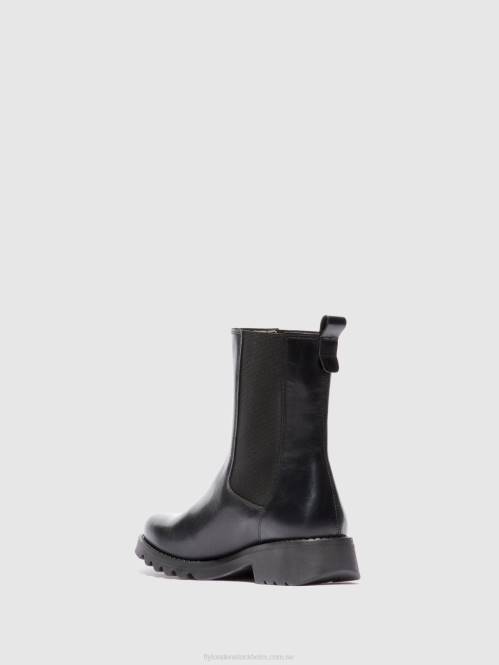 chelsea ankelboots rein795 kvinnor Fly London 2T02220 matta svart (helsvart)