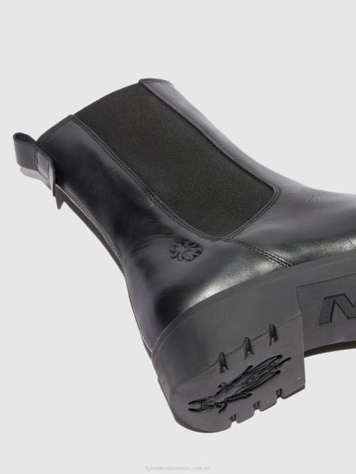 chelsea ankelboots rein795 kvinnor Fly London 2T02220 matta svart (helsvart)