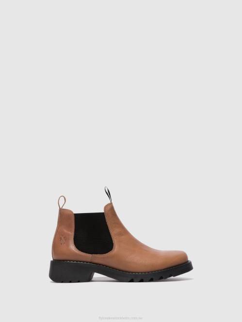 chelsea ankelboots rika894 kvinnor Fly London 2T02121 ros (svart sula)