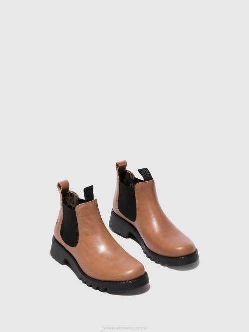 chelsea ankelboots rika894 kvinnor Fly London 2T02121 ros (svart sula)