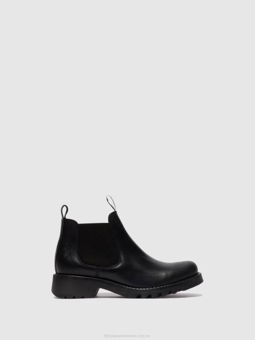 chelsea ankelboots rika894 kvinnor Fly London 2T02124 svart (helt svart)