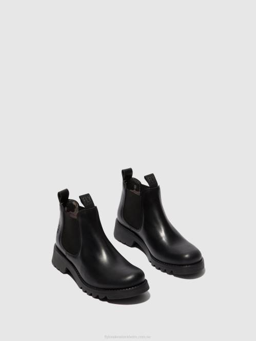 chelsea ankelboots rika894 kvinnor Fly London 2T02124 svart (helt svart)