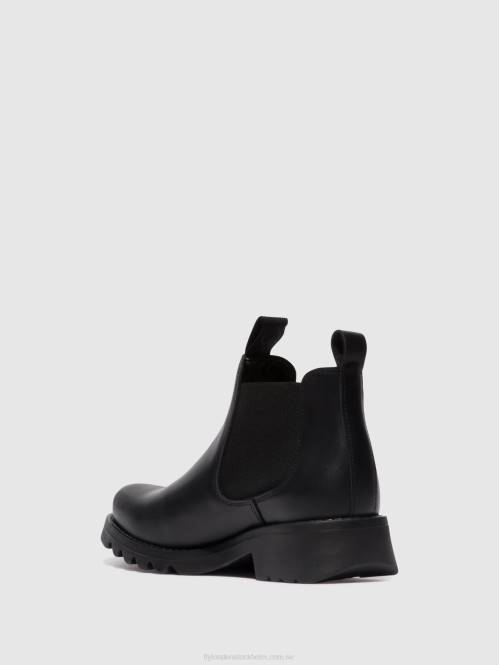 chelsea ankelboots rika894 kvinnor Fly London 2T02124 svart (helt svart)
