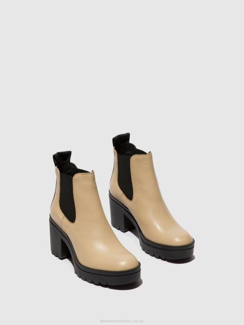 chelsea stövletter tope520 kvinnor Fly London 2T02119 beige
