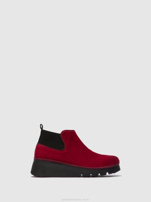 elastiska ankelboots pada403 kvinnor Fly London 2T02111 röd