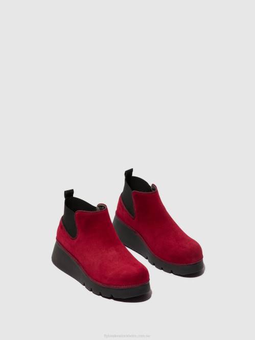 elastiska ankelboots pada403 kvinnor Fly London 2T02111 röd