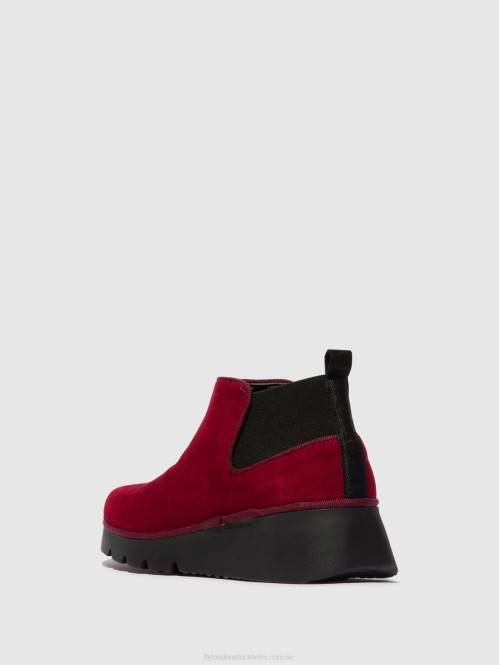 elastiska ankelboots pada403 kvinnor Fly London 2T02111 röd
