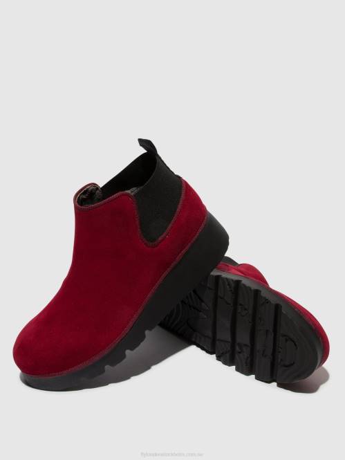 elastiska ankelboots pada403 kvinnor Fly London 2T02111 röd