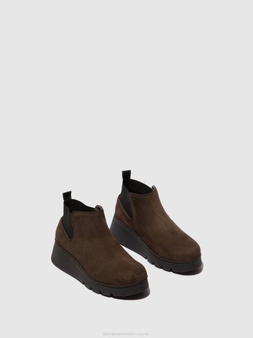 elastiska ankelboots pada403 kvinnor Fly London 2T02112 dk. taupe