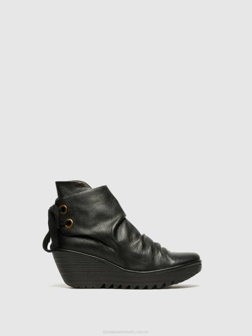 wedge ankelstövlar kvinnor Fly London 2T0216 yama svart