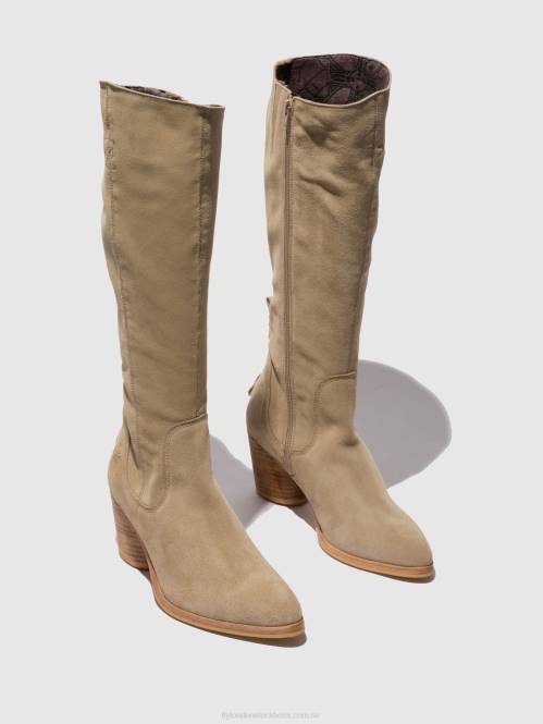 stövlar med dragkedja ames826 kvinnor Fly London 2T02326 mocka creme