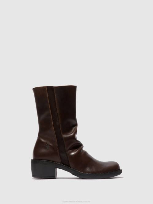 zip up stövlar mecy092 kvinnor Fly London 2T02301 dk.brown/expresso