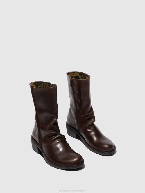 zip up stövlar mecy092 kvinnor Fly London 2T02301 dk.brown/expresso