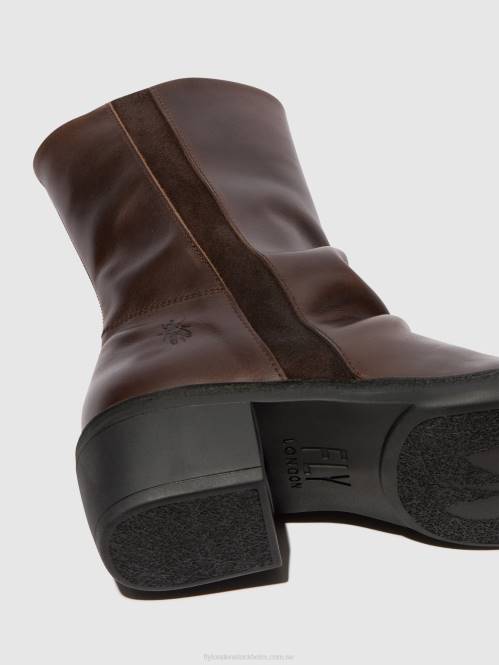 zip up stövlar mecy092 kvinnor Fly London 2T02301 dk.brown/expresso