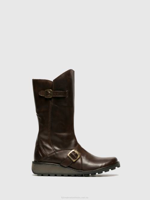 buckle boots mes dk kvinnor Fly London 2T02343 brun
