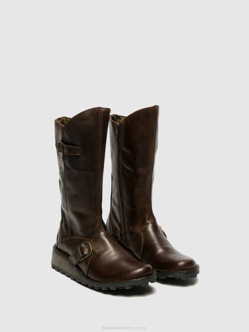 buckle boots mes dk kvinnor Fly London 2T02343 brun
