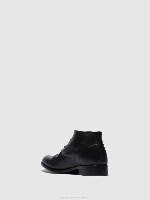 ankelboots med snörning muro577 män Fly London 2T02813 estigma svart