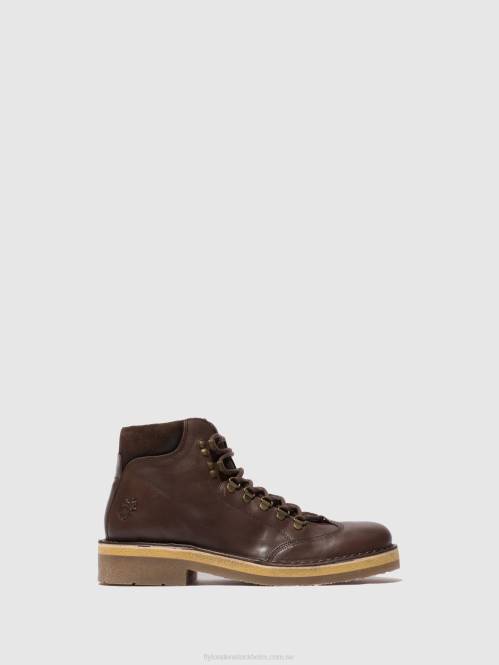 ankelboots med snörning reus075 män Fly London 2T02806 eko/oljemocka (vegetabilisk) mocca