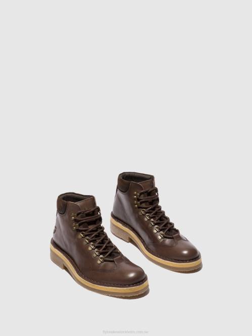 ankelboots med snörning reus075 män Fly London 2T02806 eko/oljemocka (vegetabilisk) mocca