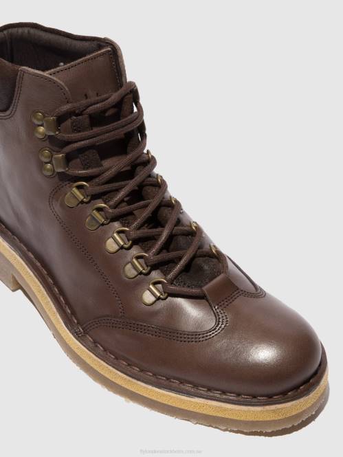 ankelboots med snörning reus075 män Fly London 2T02806 eko/oljemocka (vegetabilisk) mocca