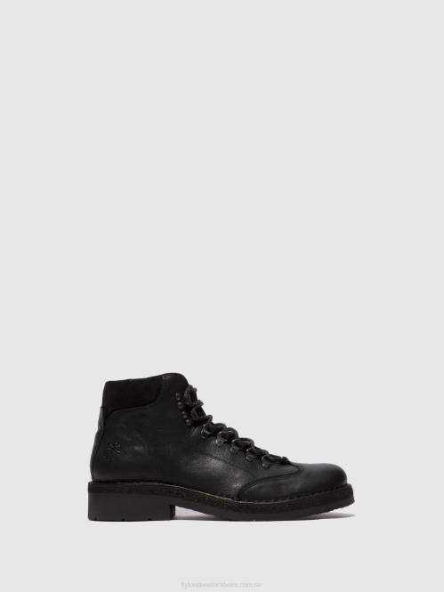 ankelboots med snörning reus075 män Fly London 2T02808 bio/oljemocka (vegetaliskt) svart