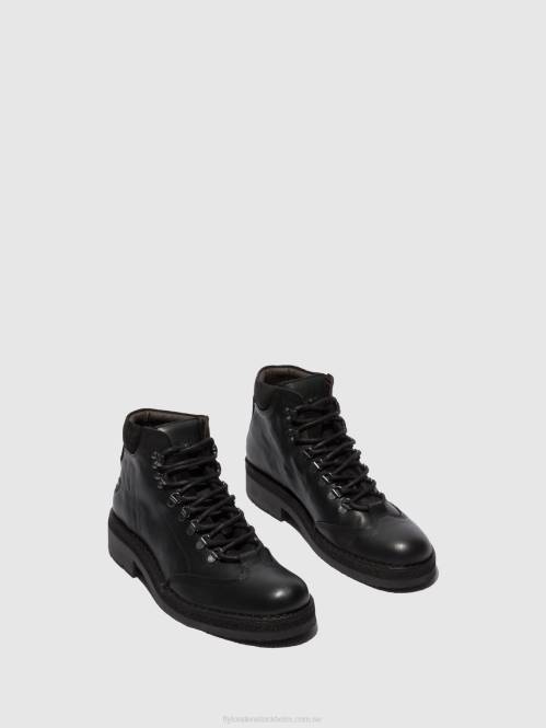 ankelboots med snörning reus075 män Fly London 2T02808 bio/oljemocka (vegetaliskt) svart